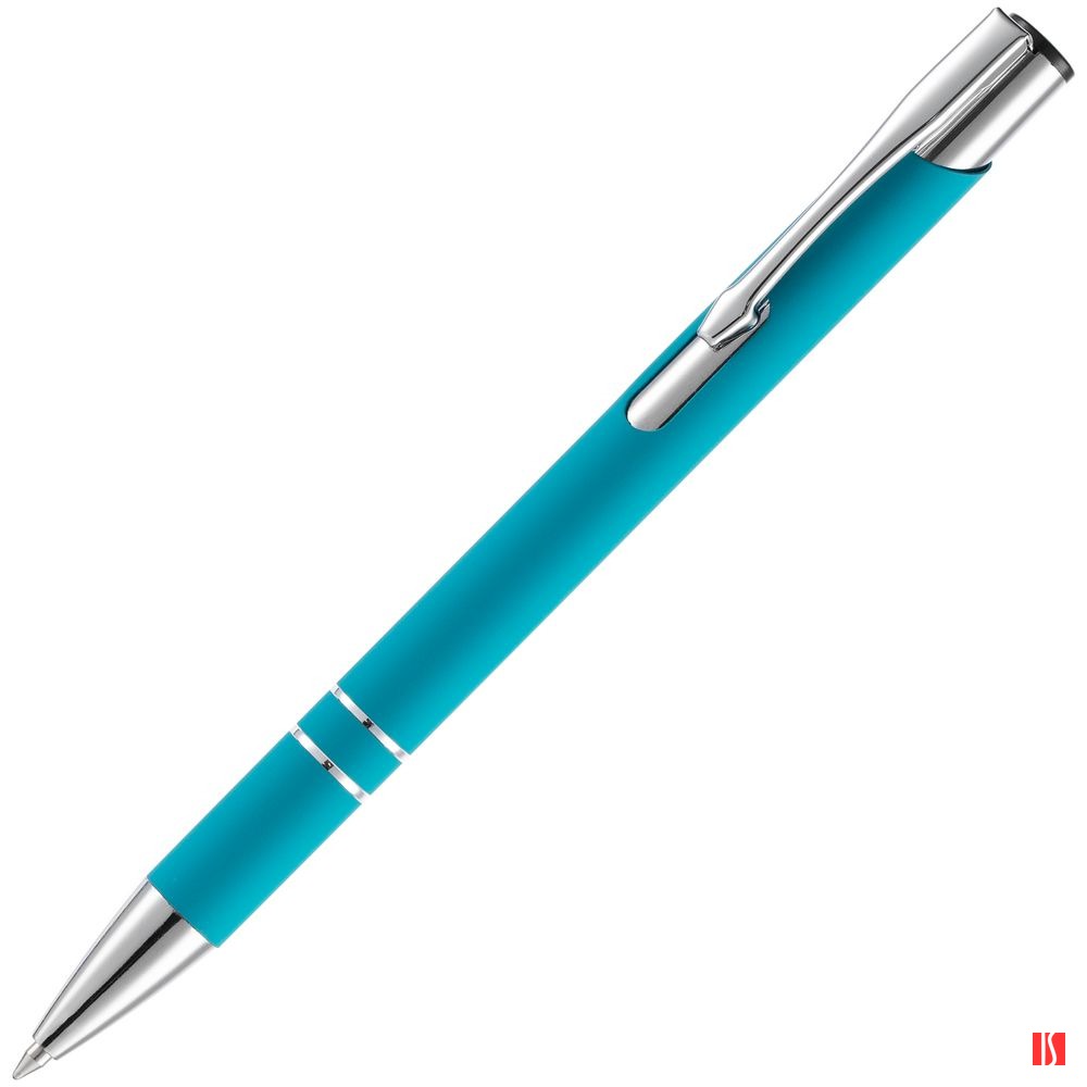 Ручка шариковая Keskus Soft Touch, бирюзовая