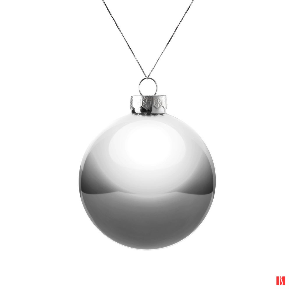 Елочный шар Finery Gloss, 8 см, глянцевый серебристый