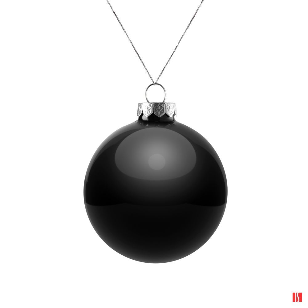 Елочный шар Finery Gloss, 8 см, глянцевый черный