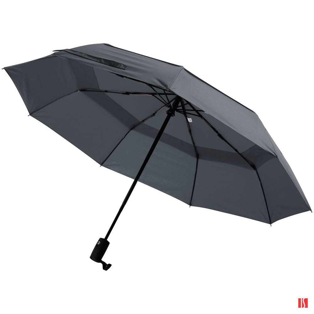 Складной зонт Dome Double с двойным куполом, серый