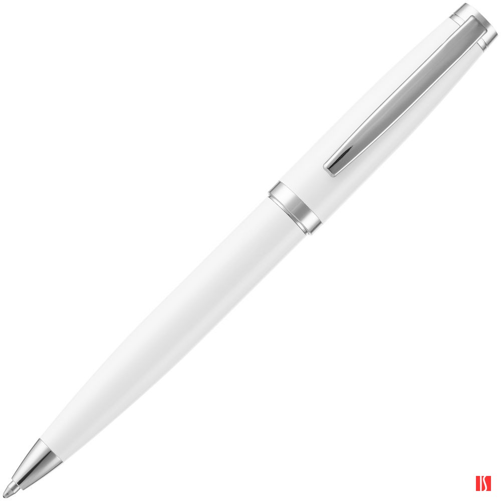 Ручка шариковая Letra Chrome, глянцевая, белая