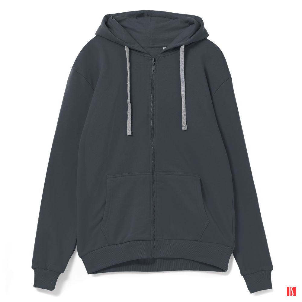 Толстовка на молнии с капюшоном Siverga, темно-серая (графит)