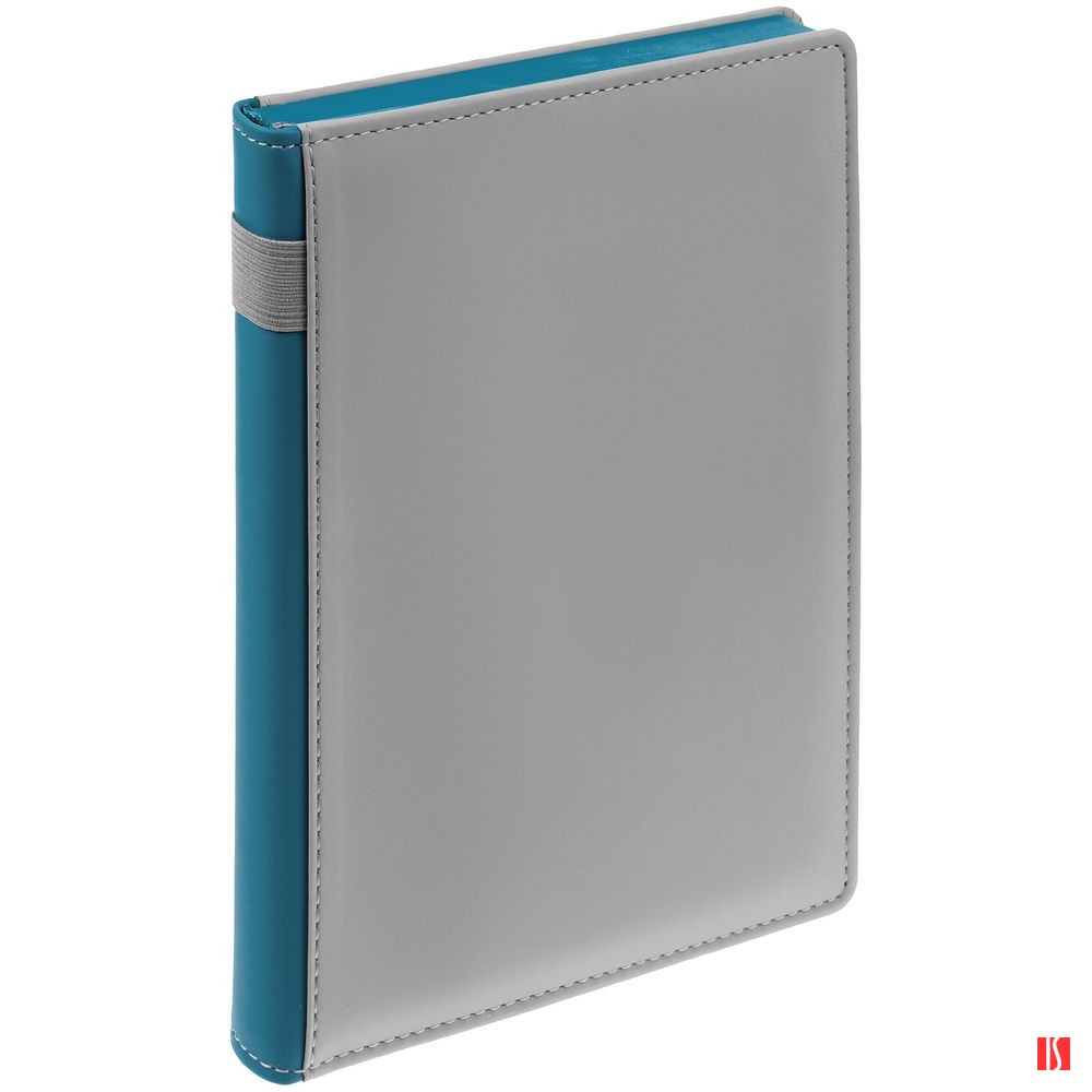 Ежедневник Spain Shall на заказ, недатированный, серый с бирюзовым