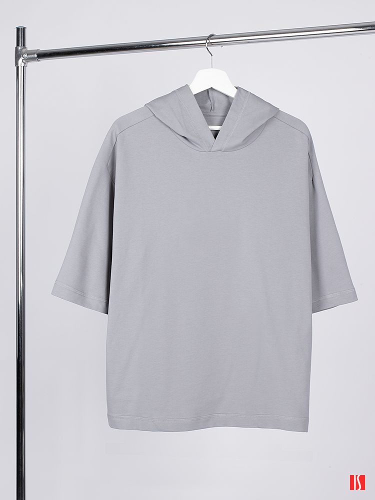 Купить Футболка оверсайз унисекс с капюшоном Neofit, светло-серая Футболка оверсайз унисекс с капюшоном Neofit, светло-серая