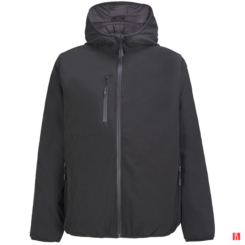 Купить Куртка софтшелл с капюшоном мужская Falcon Men, черная Куртка софтшелл с капюшоном мужская Falcon Men, черная