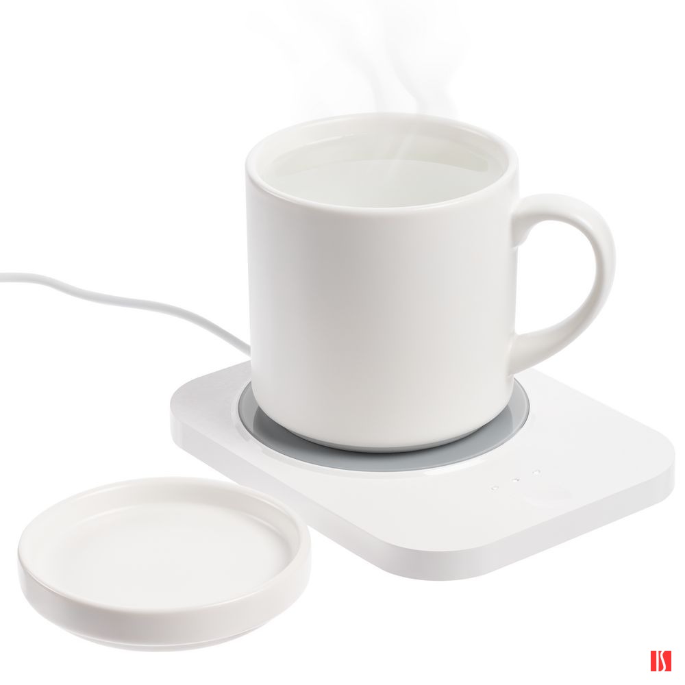 Кружка с подогревом и беспроводной зарядкой dualBase plus, белая