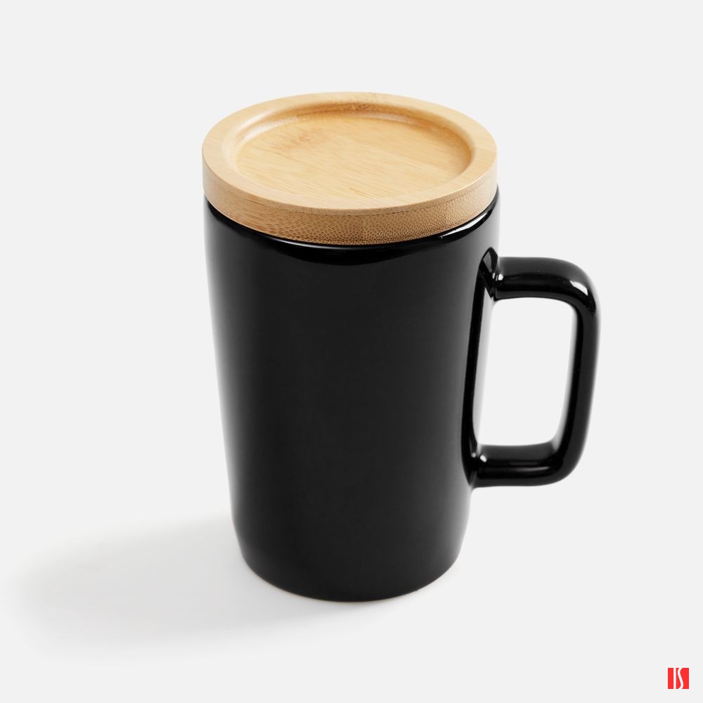 Кружка Vierra с крышкой-костером, черная