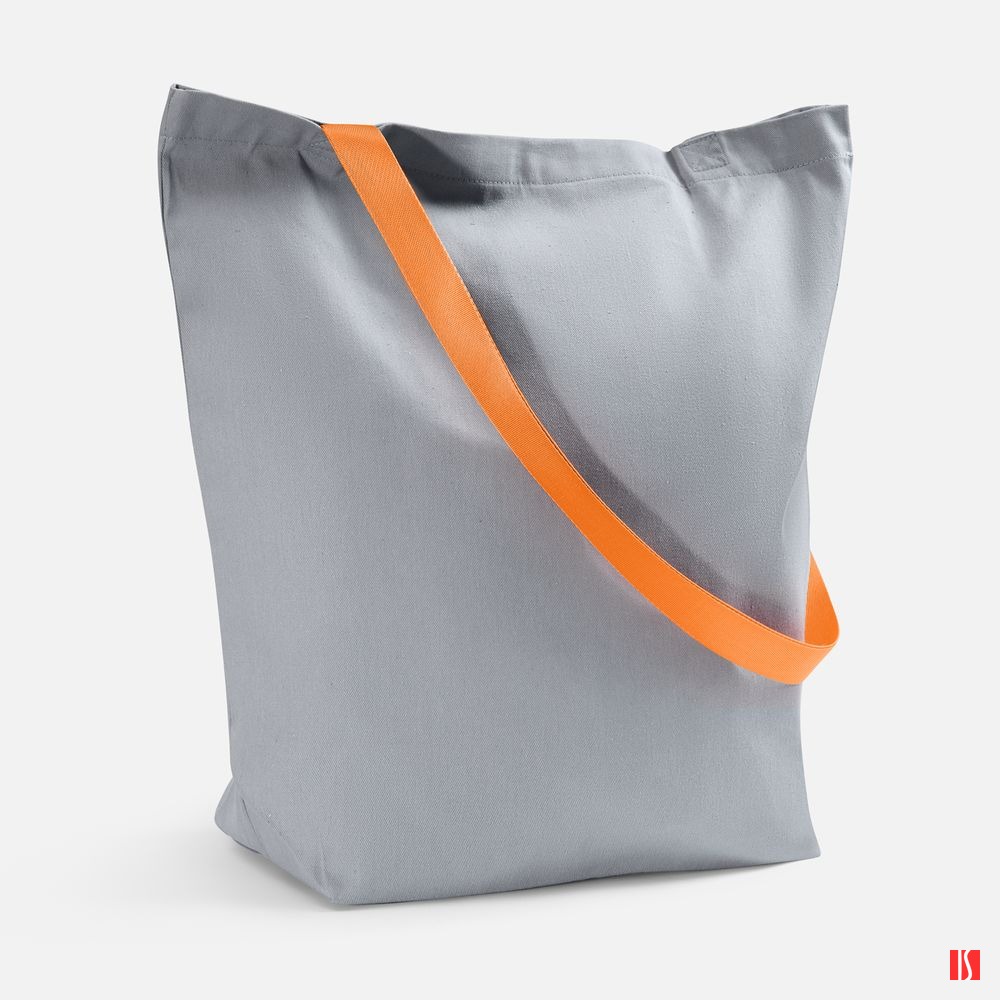 Шопер B5, серый с оранжевыми ручками