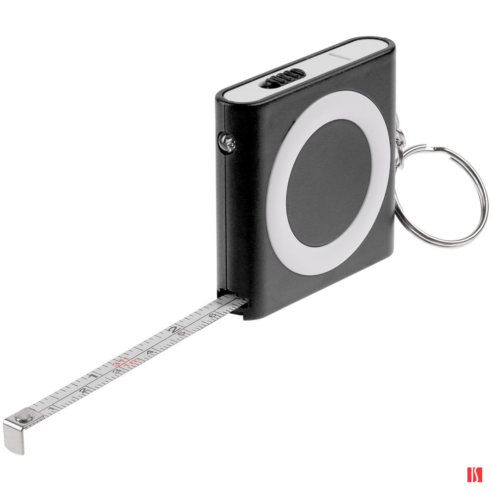 Брелок-фонарик с рулеткой Rule Tool, черный