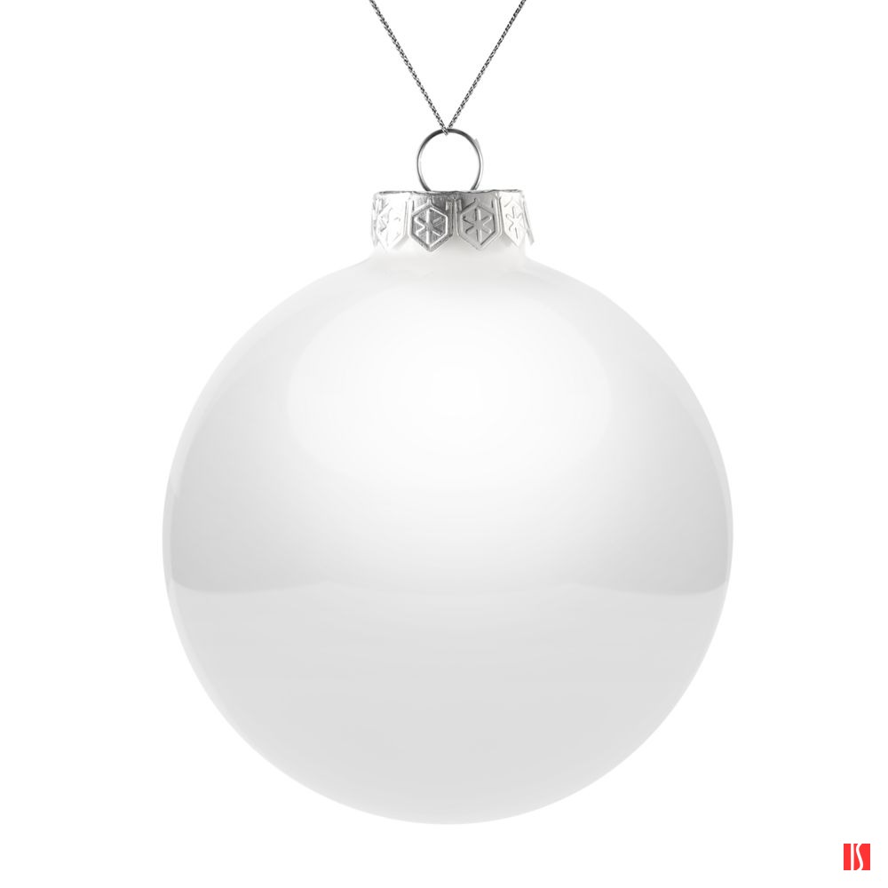 Елочный шар Finery Gloss, 10 см, глянцевый белый