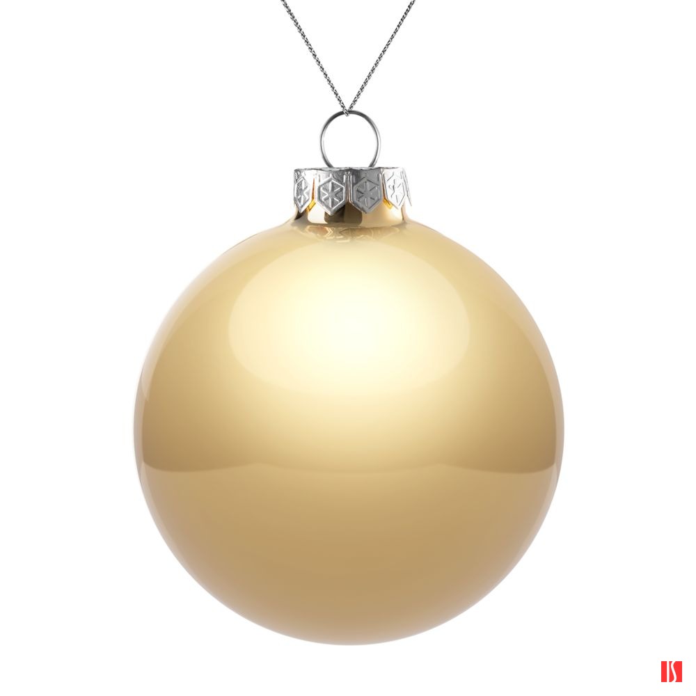 Елочный шар Finery Gloss, 10 см, глянцевый золотистый