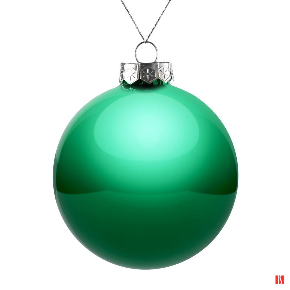 Елочный шар Finery Gloss, 10 см, глянцевый зеленый