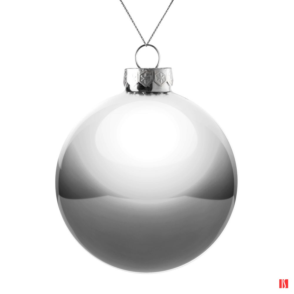 Елочный шар Finery Gloss, 10 см, глянцевый серебристый