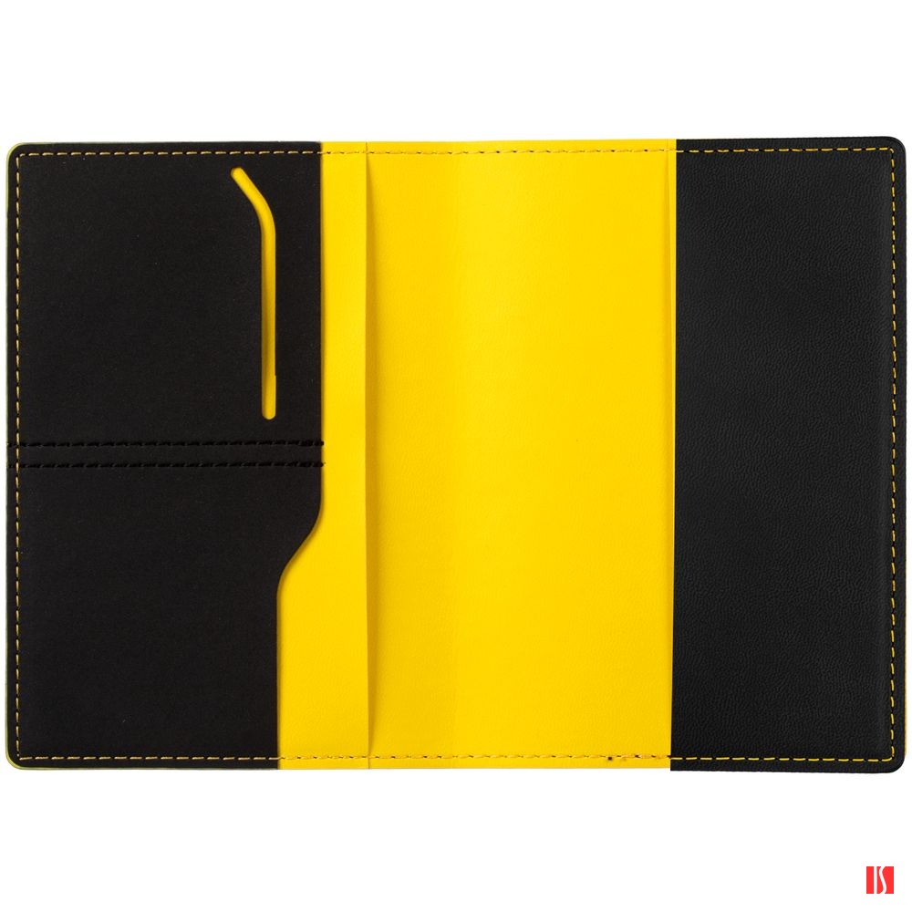 Обложка для паспорта Multimo, черная с желтым