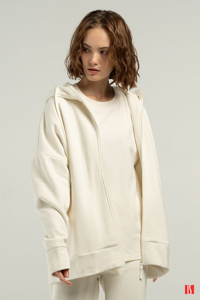 Толстовка унисекс H3, молочно-белая