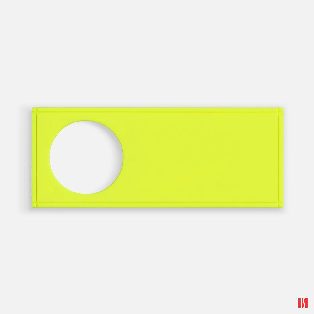 Лейбл из ПВХ с вырубкой «Круг», желтый неон