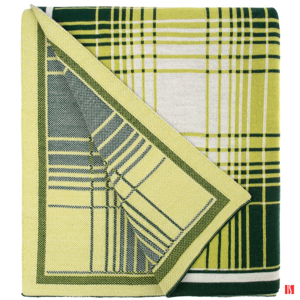 Плед Duotone, зеленый с белым