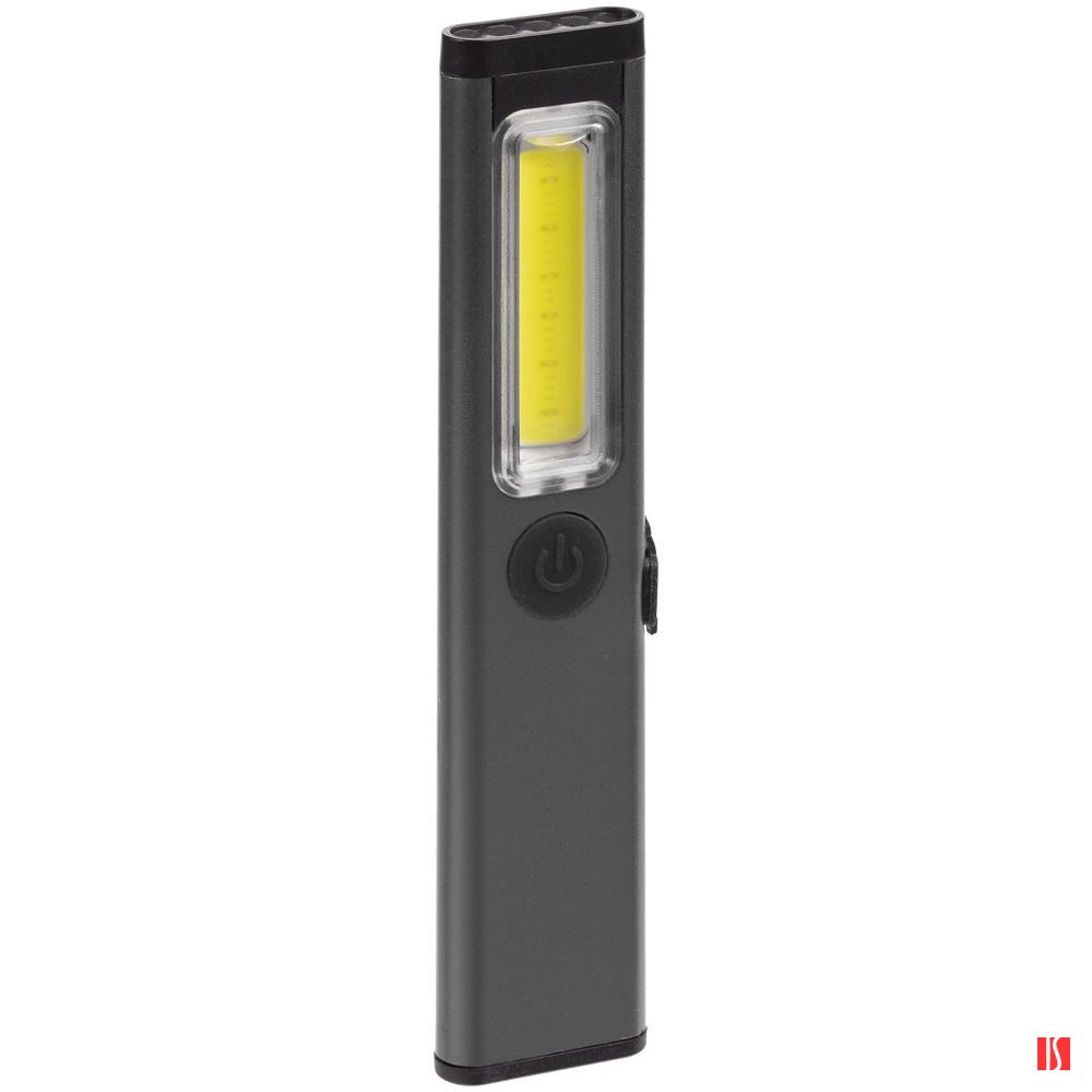 Фонарик-факел аккумуляторный Wallis с магнитом, серый