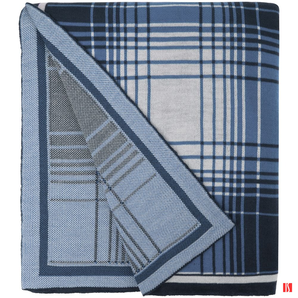 Плед Duotone, синий с белым