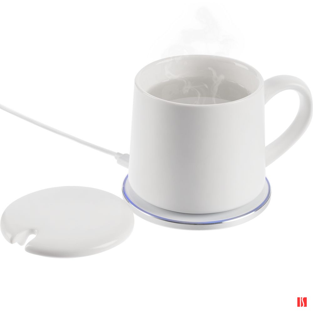 Кружка с подогревом и беспроводной зарядкой dualBase ver. 2.0 Matt, белая