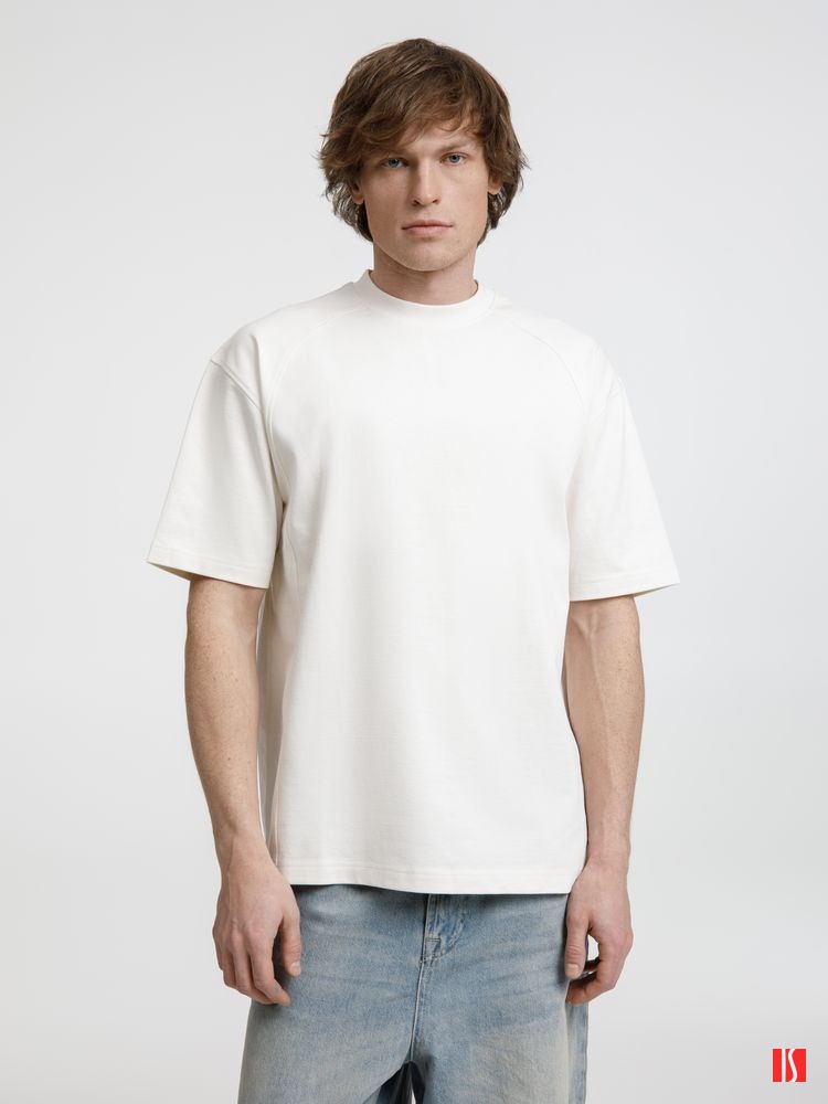 Купить Футболка оверсайз унисекс Sideline, молочно-белая Футболка оверсайз унисекс Sideline, молочно-белая