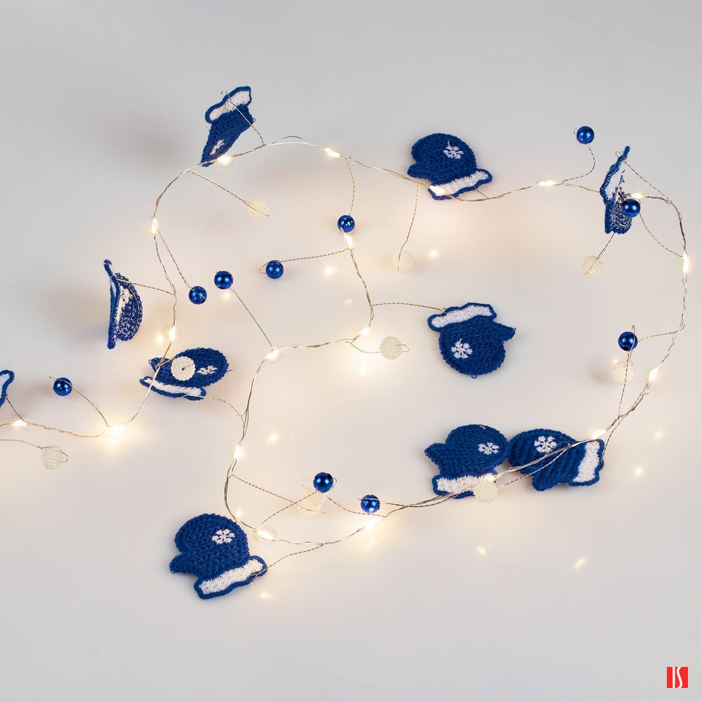 Гирлянда Merry Mittens, синяя