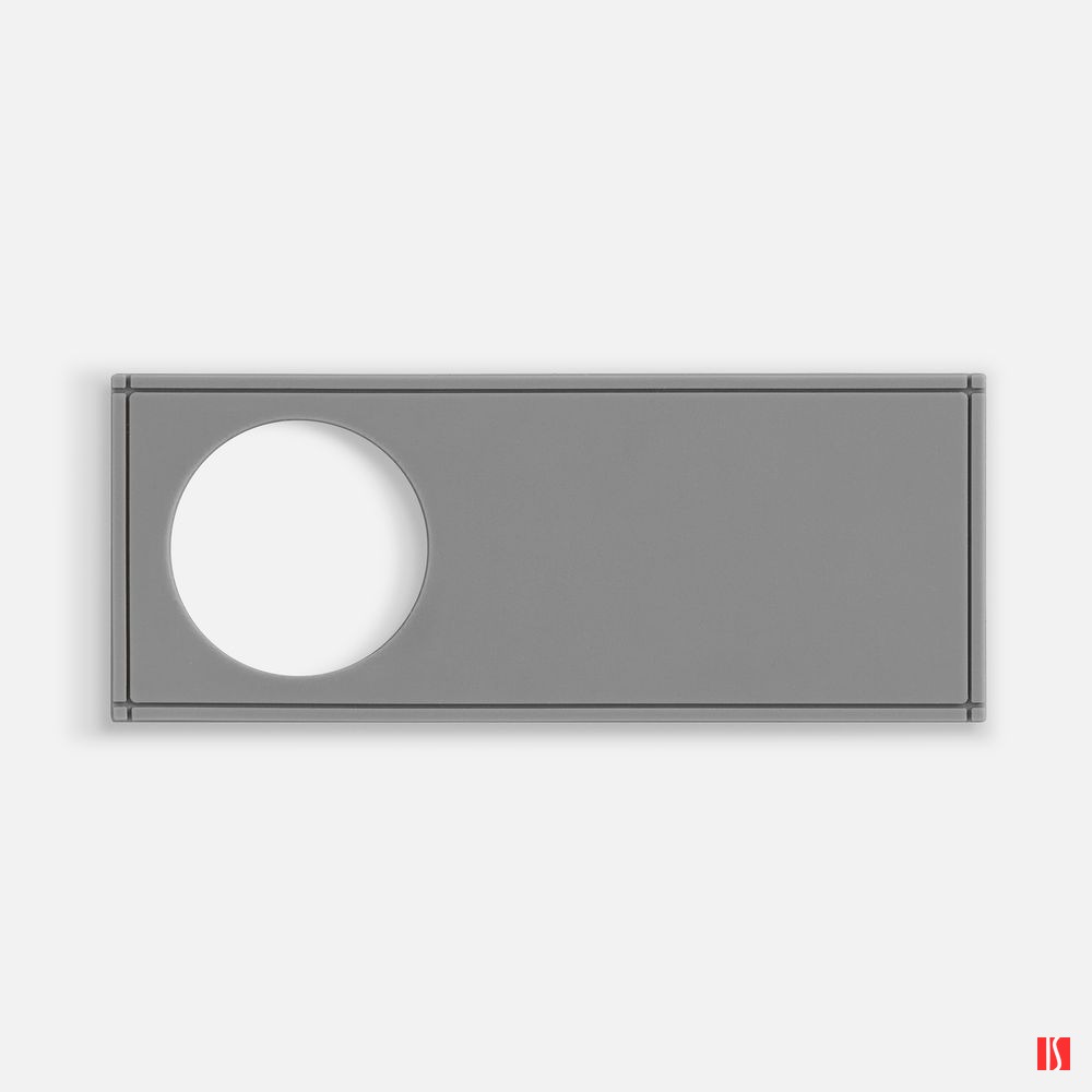 Лейбл из ПВХ с вырубкой «Круг», серый