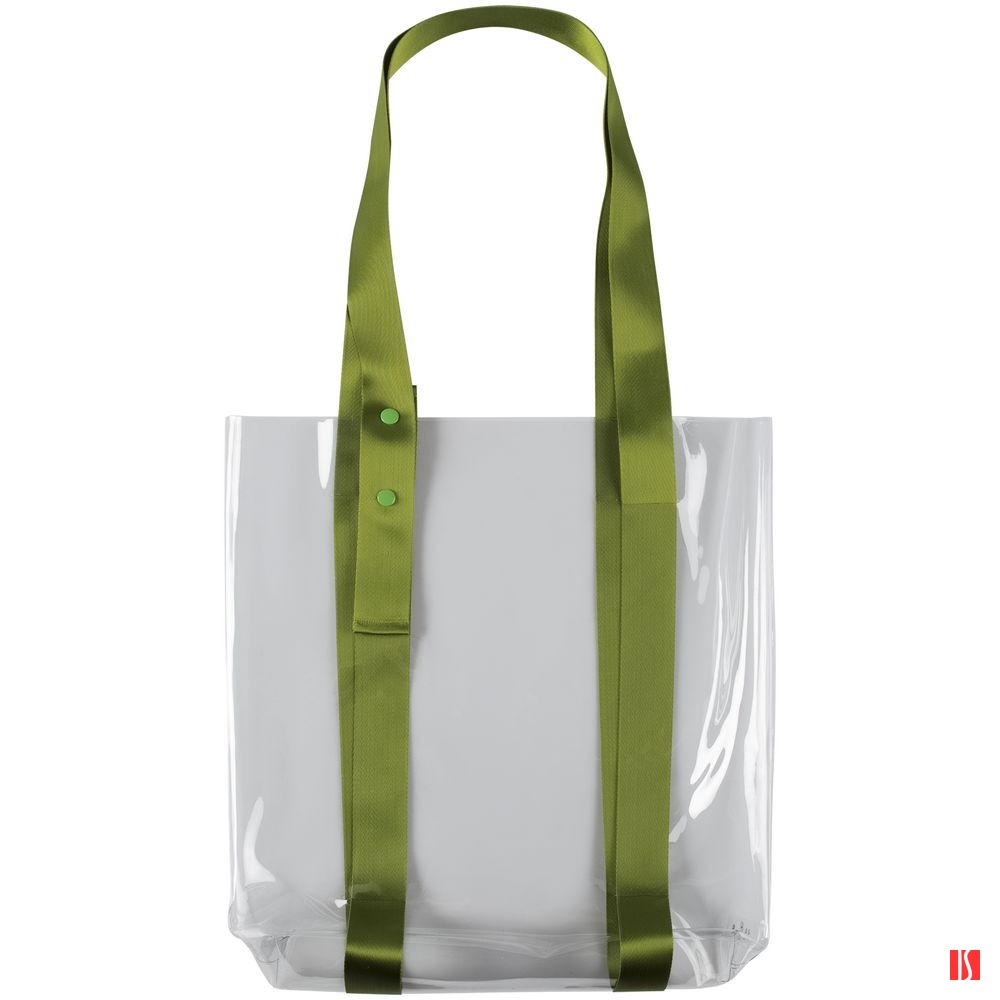 Шопер Clear Fest, прозрачный с зелеными ручками