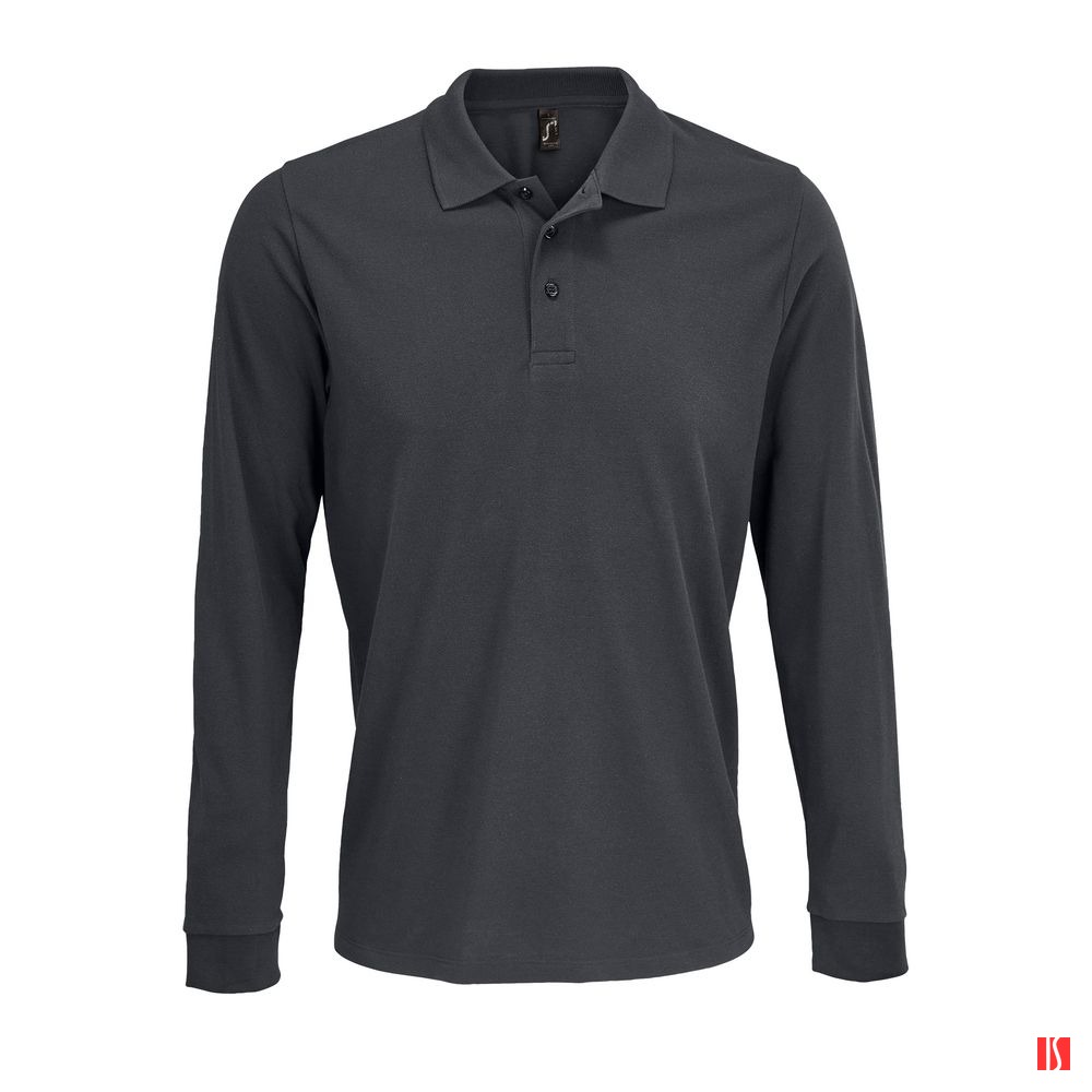 Купить Рубашка поло с длинным рукавом Prime LSL, темно-серая Рубашка поло с длинным рукавом Prime LSL, темно-серая