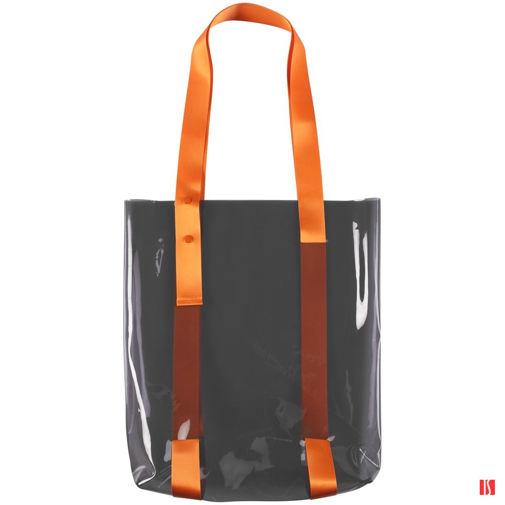 Шопер Clear Fest, прозрачный серый с оранжевыми ручками