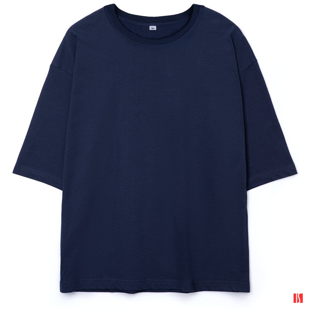 Купить Футболка оверсайз унисекс Base Space, темно-синяя Футболка оверсайз унисекс Base Space, темно-синяя