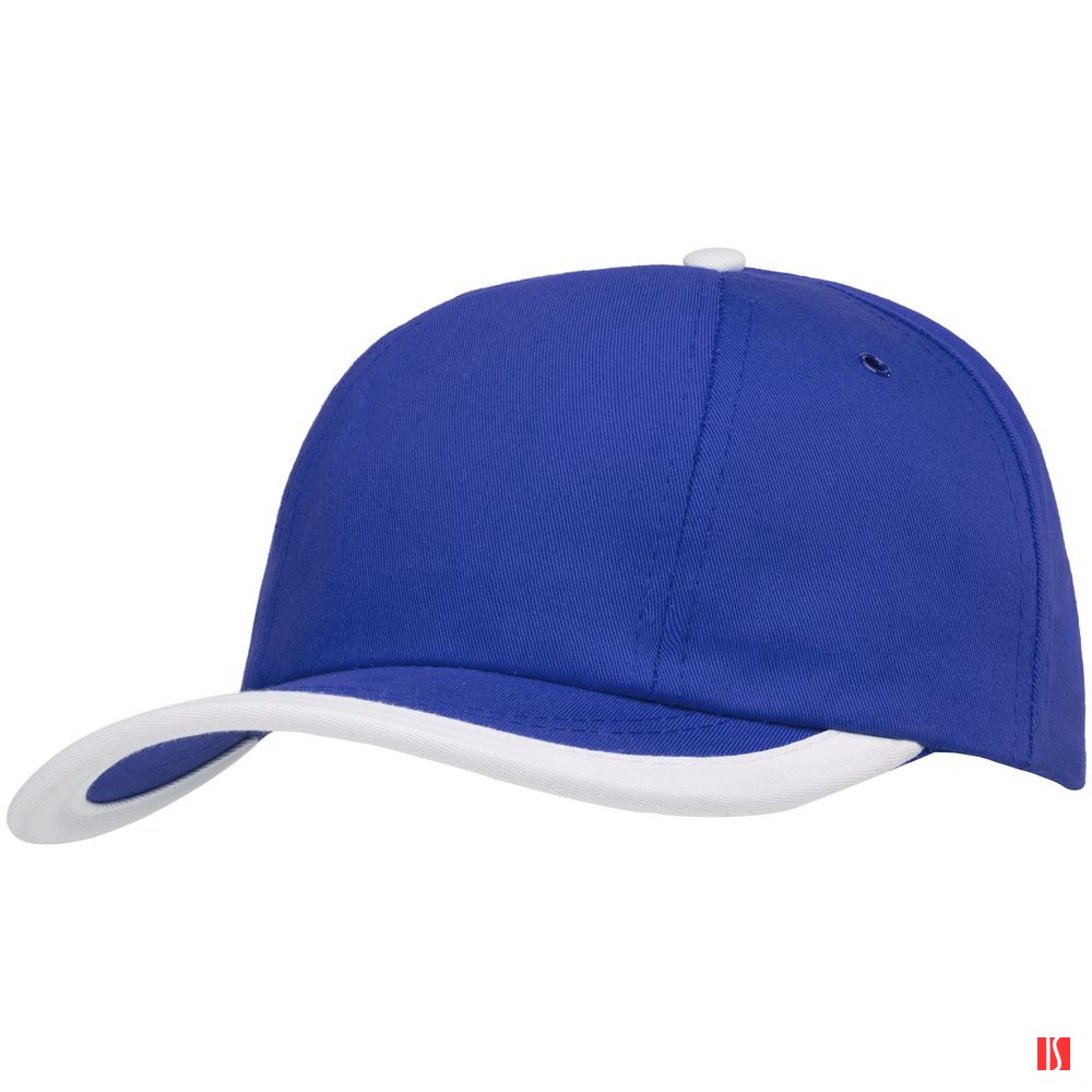 Бейсболка Honor, ярко-синяя с белым кантом