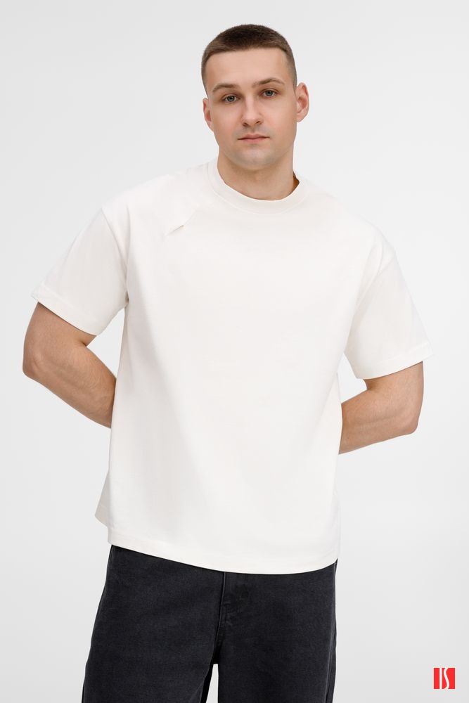 Купить Футболка оверсайз унисекс Sinkopa, молочно-белая Футболка оверсайз унисекс Sinkopa, молочно-белая