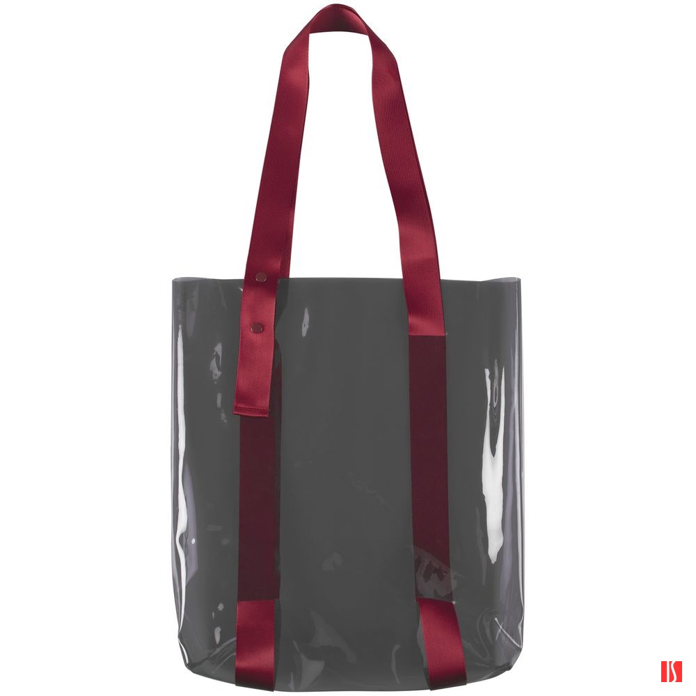 Шопер Clear Fest, прозрачный серый с красными ручками