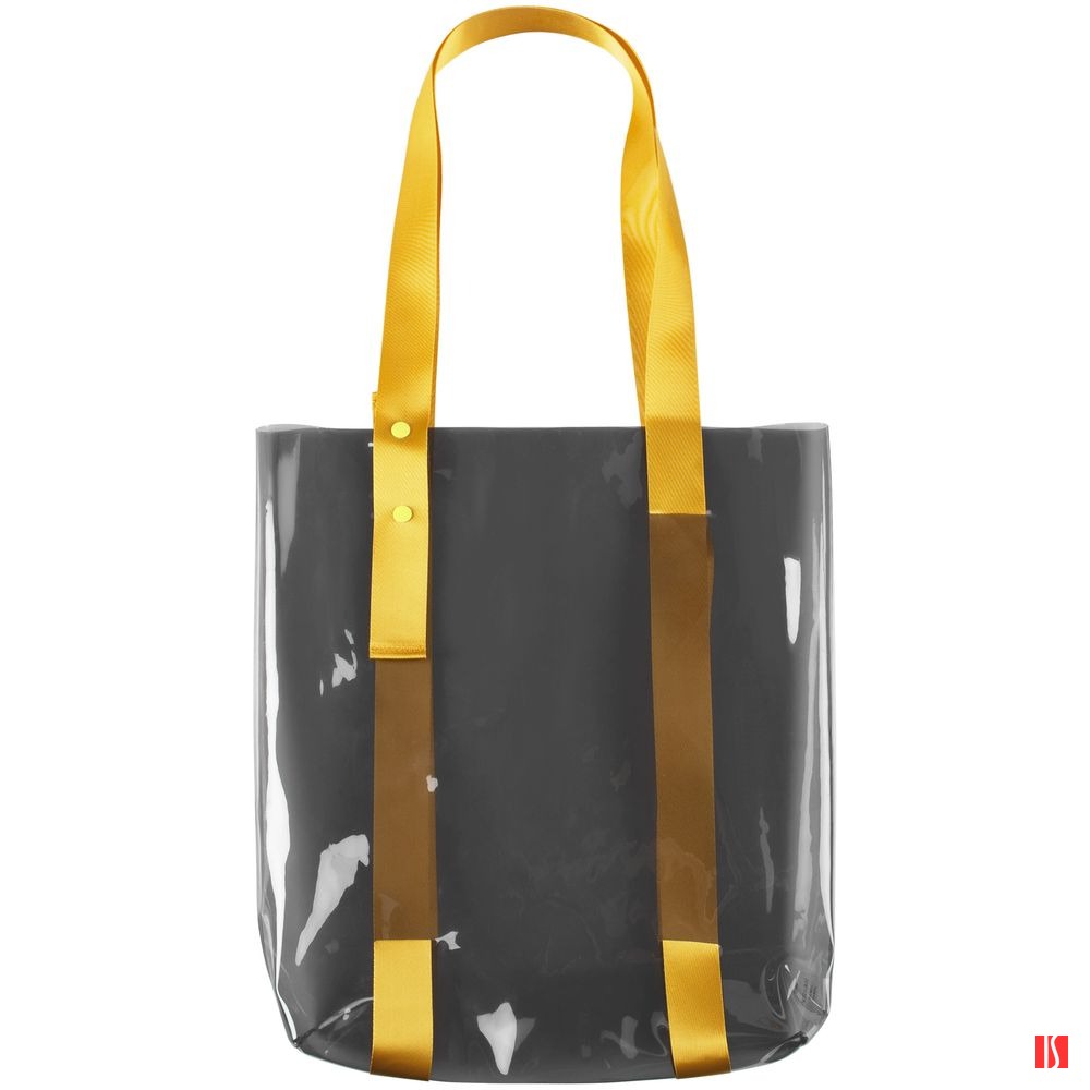 Шопер Clear Fest, прозрачный серый с желтыми ручками