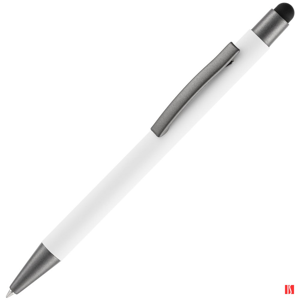 Ручка шариковая Atento Soft Touch со стилусом, белая