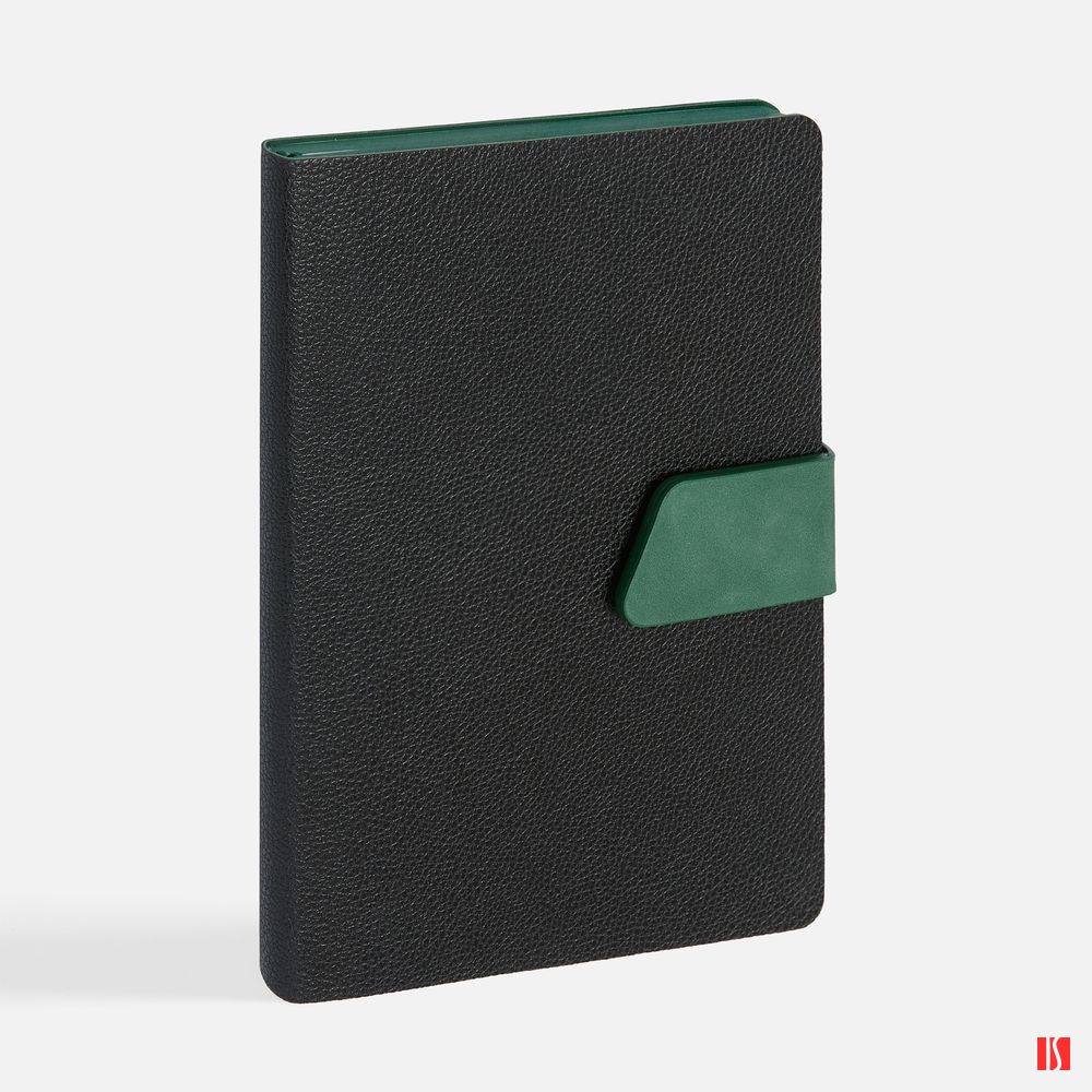 Ежедневник Boom, недатированный, черный с зеленым