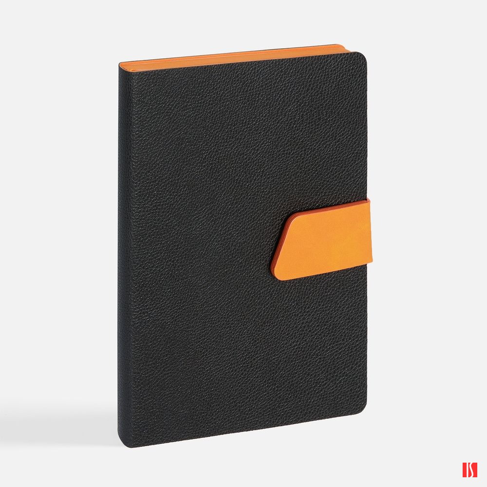 Ежедневник Boom, недатированный, черный с оранжевым