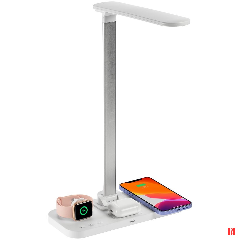 Настольная лампа с беспроводной зарядкой Power Light, белая