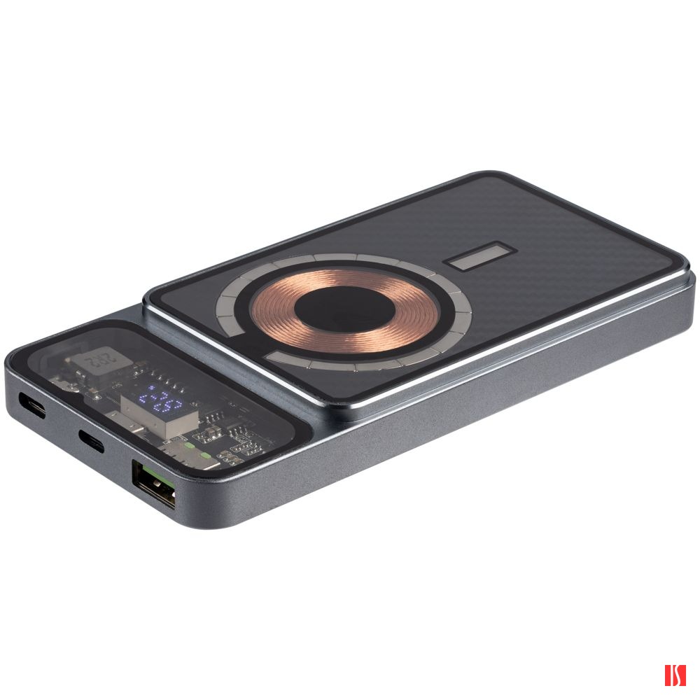 Магнитный беспроводной аккумулятор Cooper Prime 10000 мАч, темно-серый