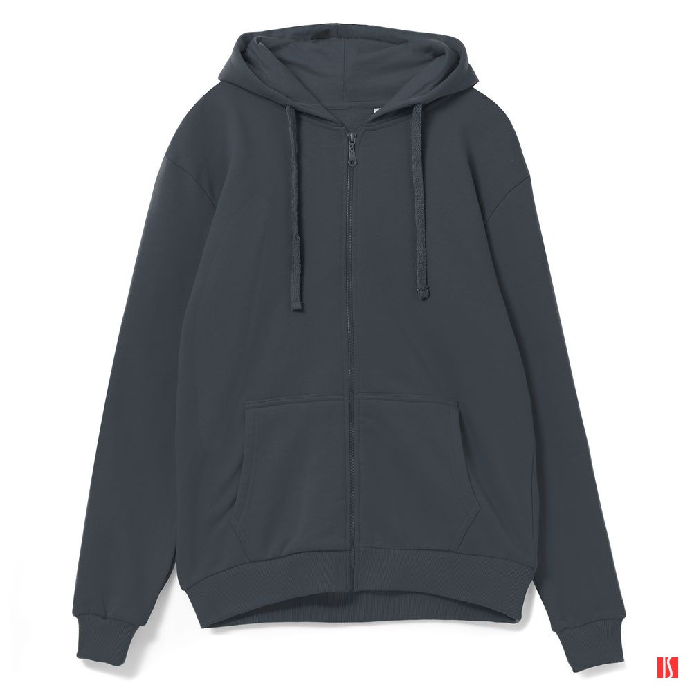 Толстовка на молнии с капюшоном Siverga 2.0, темно-серая (графит)