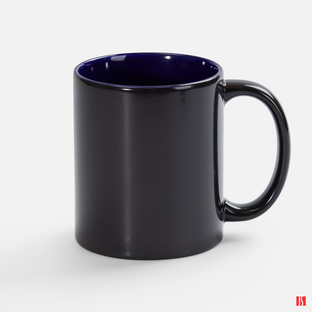 Купить Кружка-хамелеон On Display, глянцевая, черная с синим Кружка-хамелеон On Display, глянцевая, черная с синим