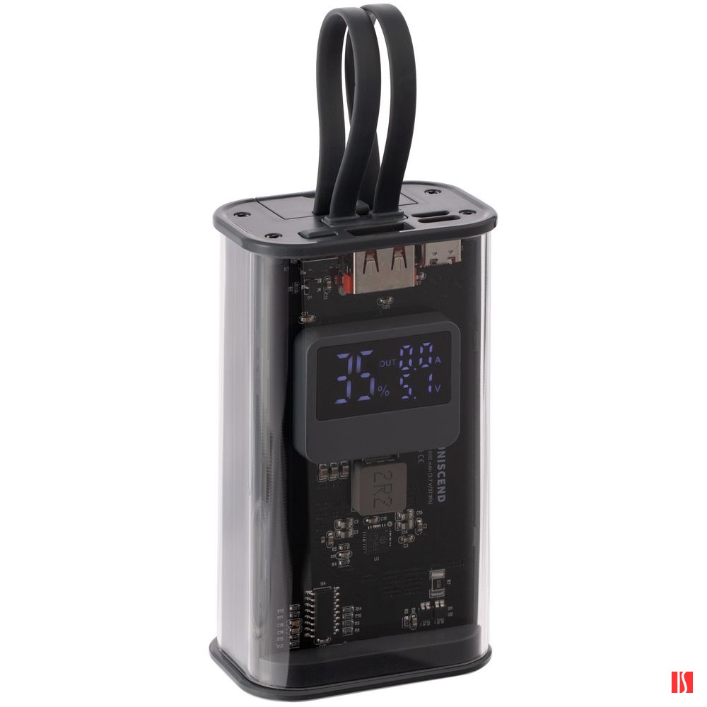 Аккумулятор с быстрой зарядкой Trellis Geek 10000 мАч, темно-серый