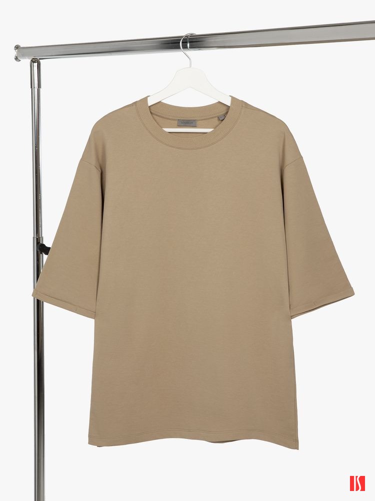 Футболка оверсайз унисекс Kosmos 2.0, бежевая