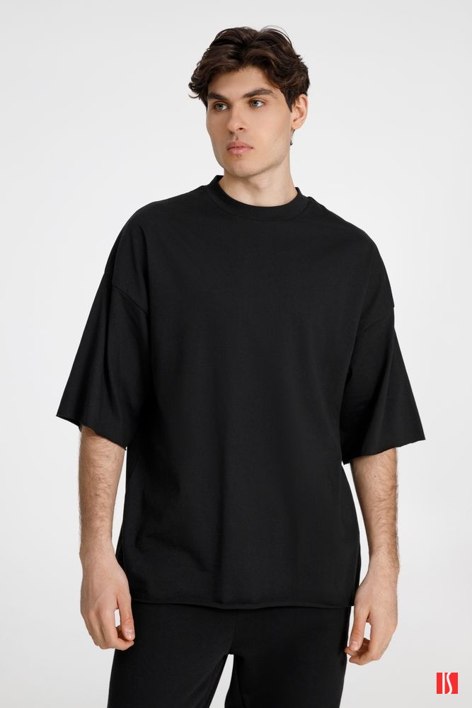 Купить Футболка оверсайз унисекс T9, черная Футболка оверсайз унисекс T9, черная