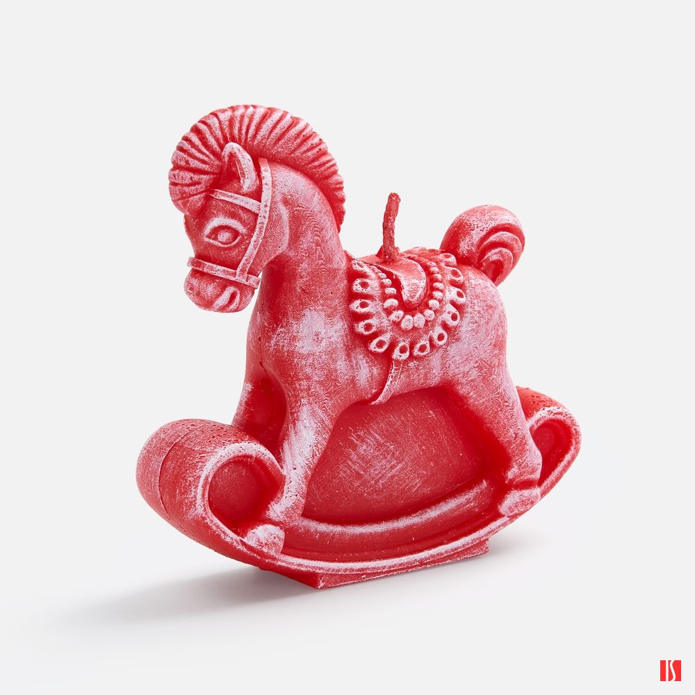 Свеча фигурная «Лошадка-качалка», красная