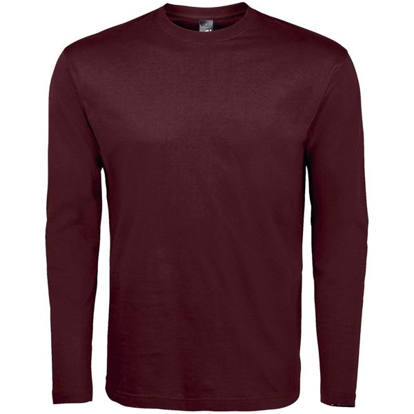Купить Футболка с длинным рукавом Monarch 150, бордовая Футболка с длинным рукавом Monarch 150, бордовая