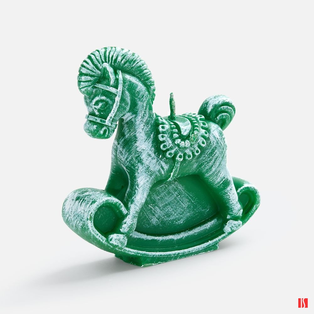 Купить Свеча фигурная «Лошадка-качалка», зеленая Свеча фигурная «Лошадка-качалка», зеленая