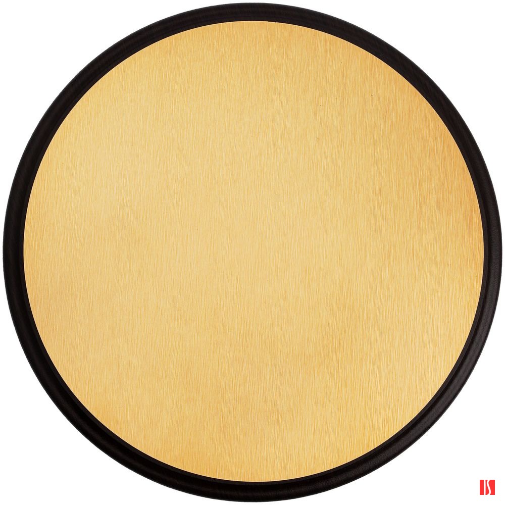 Плакетка Plaque, круглая, венге с золотистой пластиной