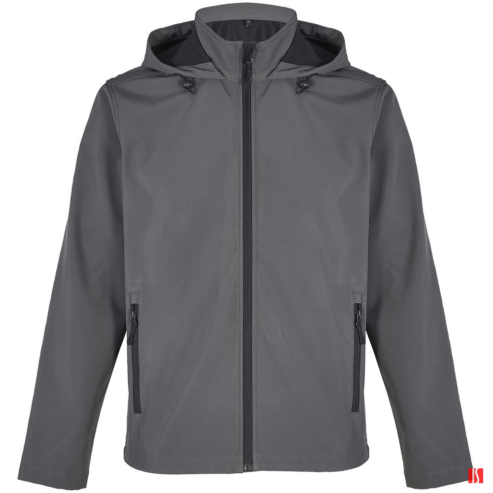 Купить Куртка софтшелл с капюшоном мужская Race Men, темно-серая Куртка софтшелл с капюшоном мужская Race Men, темно-серая